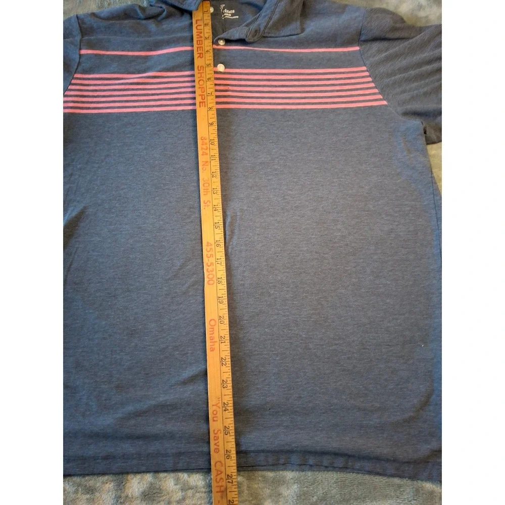 Vineyard Vines Mens Edgartown Polo Shirt Grey Pink Striped XL‎ Pima Cotton Blend
